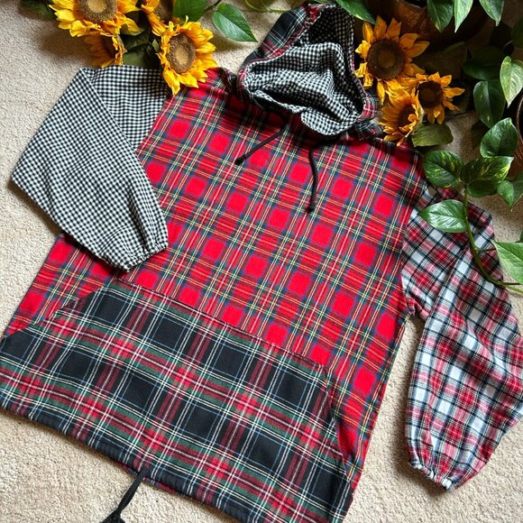 Plaid Patchwork Flannel Pullover Jacket (NEW) - Picture 12 of 14